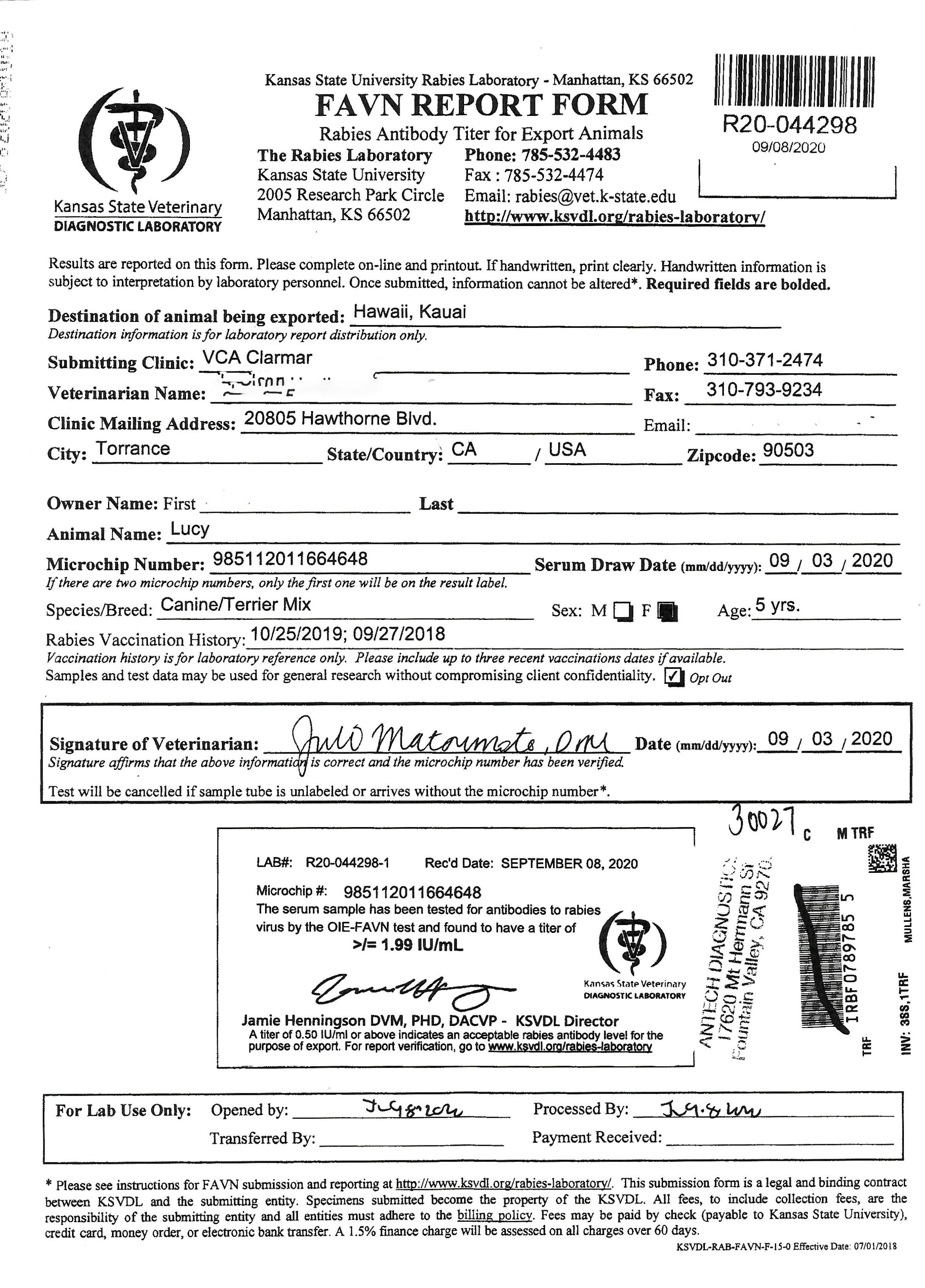 Hawaii Sample Documents